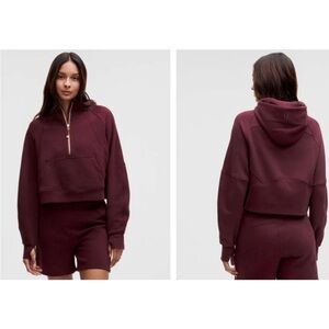 Lululemon Scuba Oversized Half-Zip Hoodie, XS/S, Garnet/GOLD